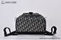 Dior Saddle Backpack with Flap Beige & Black Oblique Jacquard with Black Grained Calfskin