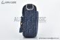 Dior Mini Saddle Messenger Bag with Flap Blue Oblique Jacquard with Blue Grained Calfskin