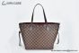 LV Neverfull MM Damier Ebene Canvas Cerise Red & Brown N40599