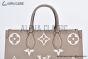 LV OnTheGo MM Bag Monogram Empreinte Leather Cream M45494