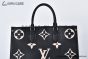 LV OnTheGo MM Bag Monogram Empreinte Leather Black M45495