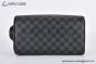 LV Dopp Kit Toilet Pouch Damier Graphite Canvas Black N40127
