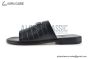 Hermes Izmir Black Croco Patern Leather Sandal with Horse Buckle