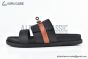Hermes Jackson Black Epsom & Heritage Brown Leather Sandal