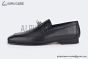 Hermes Karl Black Smooth / Croco Patern Leather Loafer