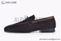 Hermes Karl Dark Brown Suede Leather Loafer