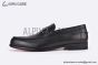Hermes Slim Silver H Buckle Black Smooth Leather Loafer