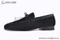 Hermes Karl Black Suede Leather Loafer