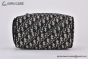 Dior Toiletry Bag Beige & Black Oblique Jacquard with Black Grained Calfskin