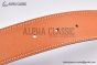 HERMES Constance Touareg Belt Permabrass Buckle & Noir / Orange Reversible Epsom Leather Belt