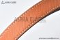 HERMES Lady Rivale Jean 18 YG Buckle & Orange Epsom Leather Belt