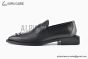 Balenciaga Black Grained Leather BB Logo Loafer