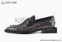 Balenciaga Dark Brown Waxed Paterned Leather Loafer
