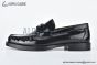 Ferragamo Gancini Black Patent Leather Loafer