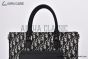Dior Saddle Tote Bag Beige & Black Oblique Jacquard with Grained Calfskin