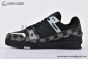 LV Trainer Sneaker Damier Denim & Leather Black 1ACPSM