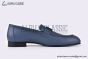 Hermes Paris Blue Leather Loafer