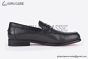 Hermes Slim Silver H Buckle Black Smooth Leather Loafer