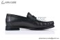 Hermes Karlo Black Smooth Leather Loafer with Black H Buckle