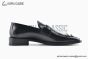 Balenciaga Black Waxed Leather BB Logo Loafer