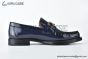 Ferragamo Gancini Blue Patent Leather Loafer