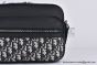 Dior Rider 2.0 Zipped Messenger Bag Beige & Black Oblique Jacquard with Black Grained Calfskin