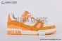 LV Trainer Sneaker Monogram Denim & Embossed Orange 1A9JHB