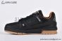 LV Trainer Sneaker Damier Embossed Leather Black 1AHTSW