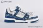 LV Trainer Sneaker Monogram Denim & Embossed Leather Blue 1A9JGT