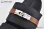 Hermes Jackson Black Epsom & Heritage Brown Leather Sandal