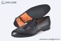 Hermes Paris Black Calf & Croco Patern Leather Loafer