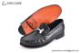 Hermes Karlo Black Smooth Leather Loafer with Silver H Buckle