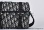 Dior Hit the Road Messenger Bag with Flap Beige & Black Oblique Jacquard with Black Grained Calfskin