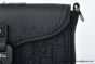 Dior Mini Saddle Messenger Bag with Flap Black Oblique Jacquard with Black Grained Calfskin
