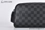LV Dopp Kit Toilet Pouch Damier Graphite Canvas Black N40127