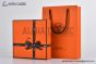 HERMES Constance Belt Buckle & Noir / Orange Reversible Epsom Leather Belt