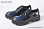 Dolce & Gabbana Hi-trekking Brushed Blue/Black Calfskin Derby Shoes