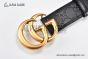 Gucci GG Marmont Embossed Leather Belt Black Leather With Rose Gold Double G Buckle