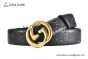 Gucci GG Marmont Embossed Leather Belt Black Leather With Rose Gold Interlocking G Buckle