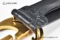 Gucci GG Marmont Embossed Leather Belt Black Leather With Rose Gold Interlocking G Buckle