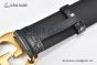 Gucci GG Marmont Embossed Leather Belt Black Leather With Rose Gold Interlocking G Buckle