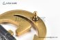 Gucci GG Marmont Embossed Leather Belt Black Leather With Rose Gold Interlocking G Buckle