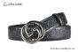 Gucci GG Marmont Embossed Leather Belt Black Leather With Gray Steel Interlocking G Buckle