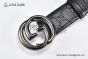 Gucci GG Marmont Embossed Leather Belt Black Leather With Gray Steel Interlocking G Buckle