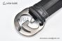 Gucci GG Marmont Embossed Leather Belt Black Leather With Gray Steel Interlocking G Buckle