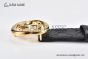 Gucci GG Marmont Embossed Leather Belt Black Calf Leather With Yellow Gold Interlocking G Buckle