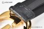 Gucci GG Marmont Embossed Leather Belt Black Calf Leather With Yellow Gold Interlocking G Buckle