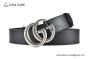 Gucci Wide Leather Belt with Gray Steel Double G Buckle