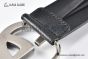 Gucci Wide Leather Belt with Gray Steel Double G Buckle