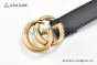 Gucci GG Marmont Reversible Belt Black Calf Leather With Rose Gold Double G Buckle